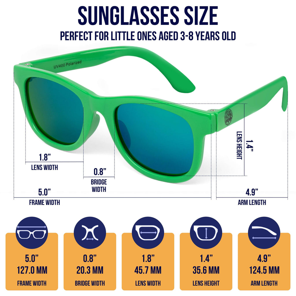Neon Green Polarized Baby Sunglasses 3-8 Years