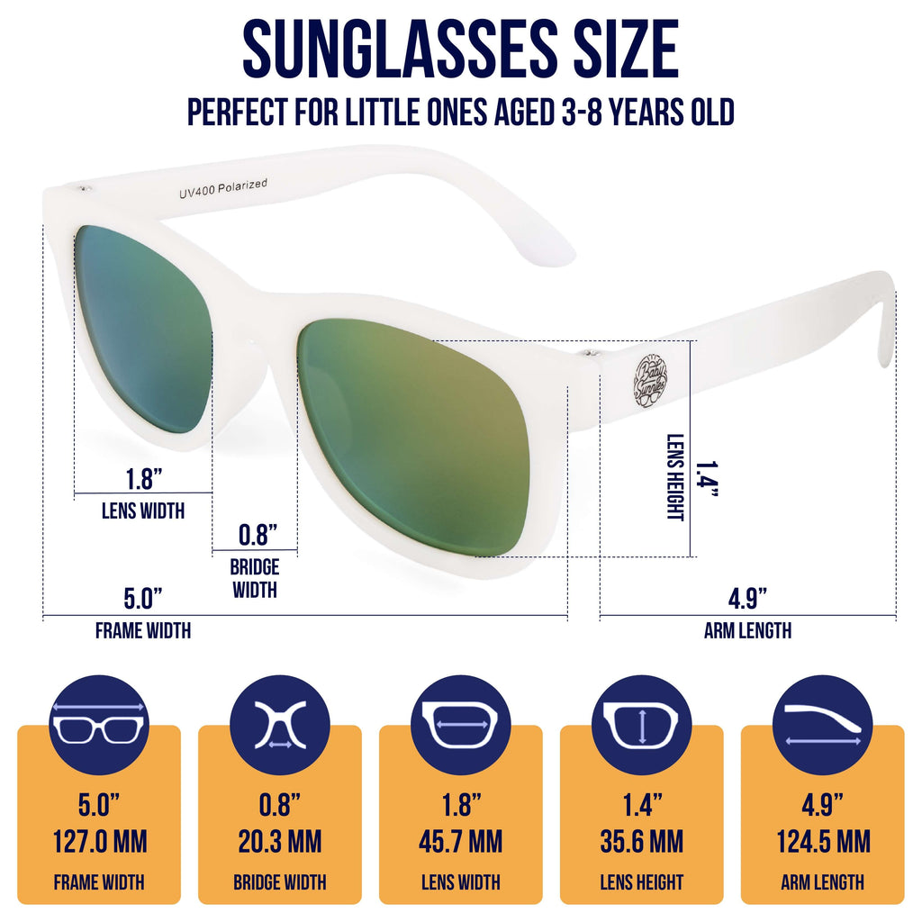 White Polarized Baby Sunglasses 3-8 Years