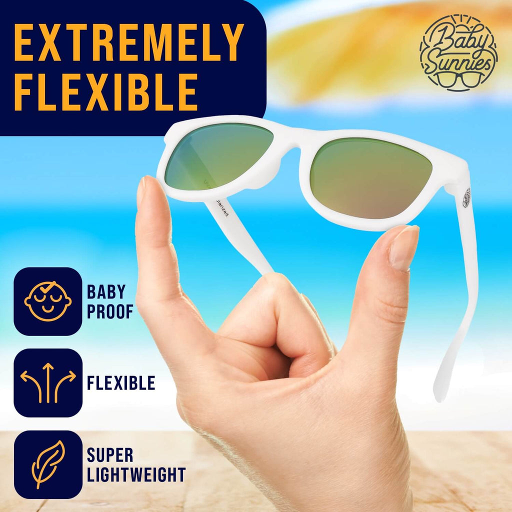 White Polarized Baby Sunglasses 3-8 Years