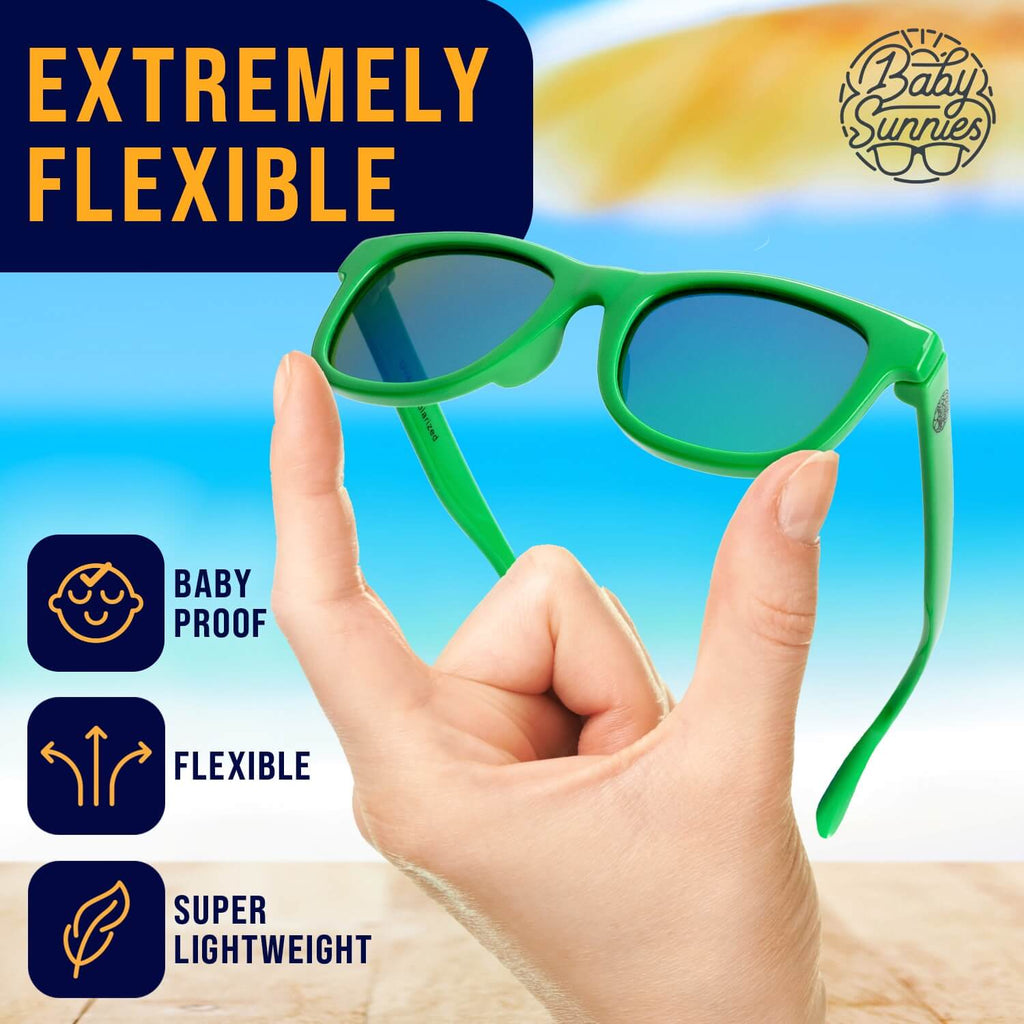 Neon Green Polarized Baby Sunglasses 3-8 Years