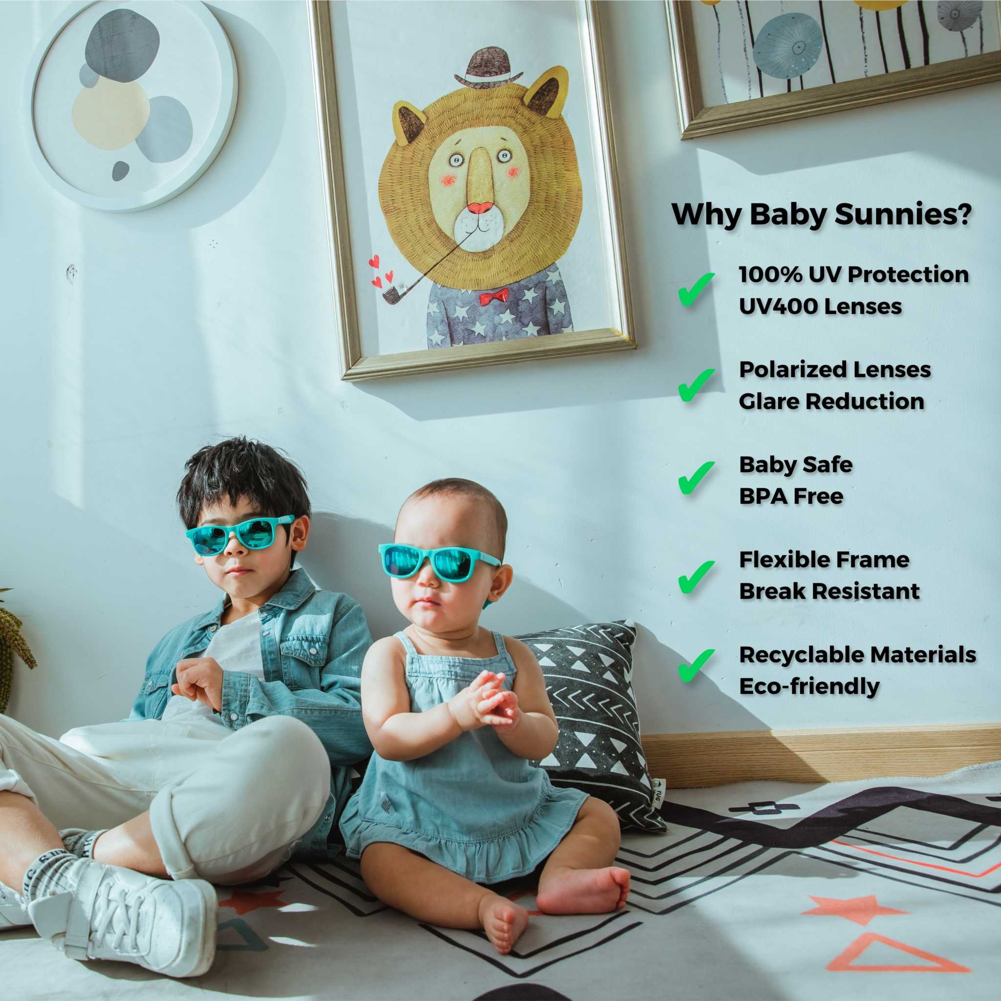 Peach Flexible Polarized Baby Sunglasses with Strap 0 24 Months Baby Sunnies