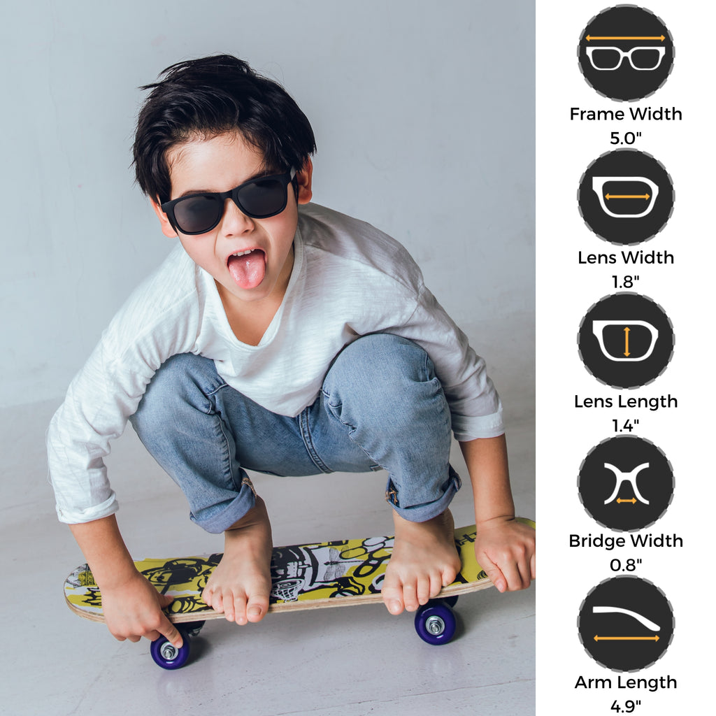 Black Flexible Polarized Kids Sunglasses 3-8 Years