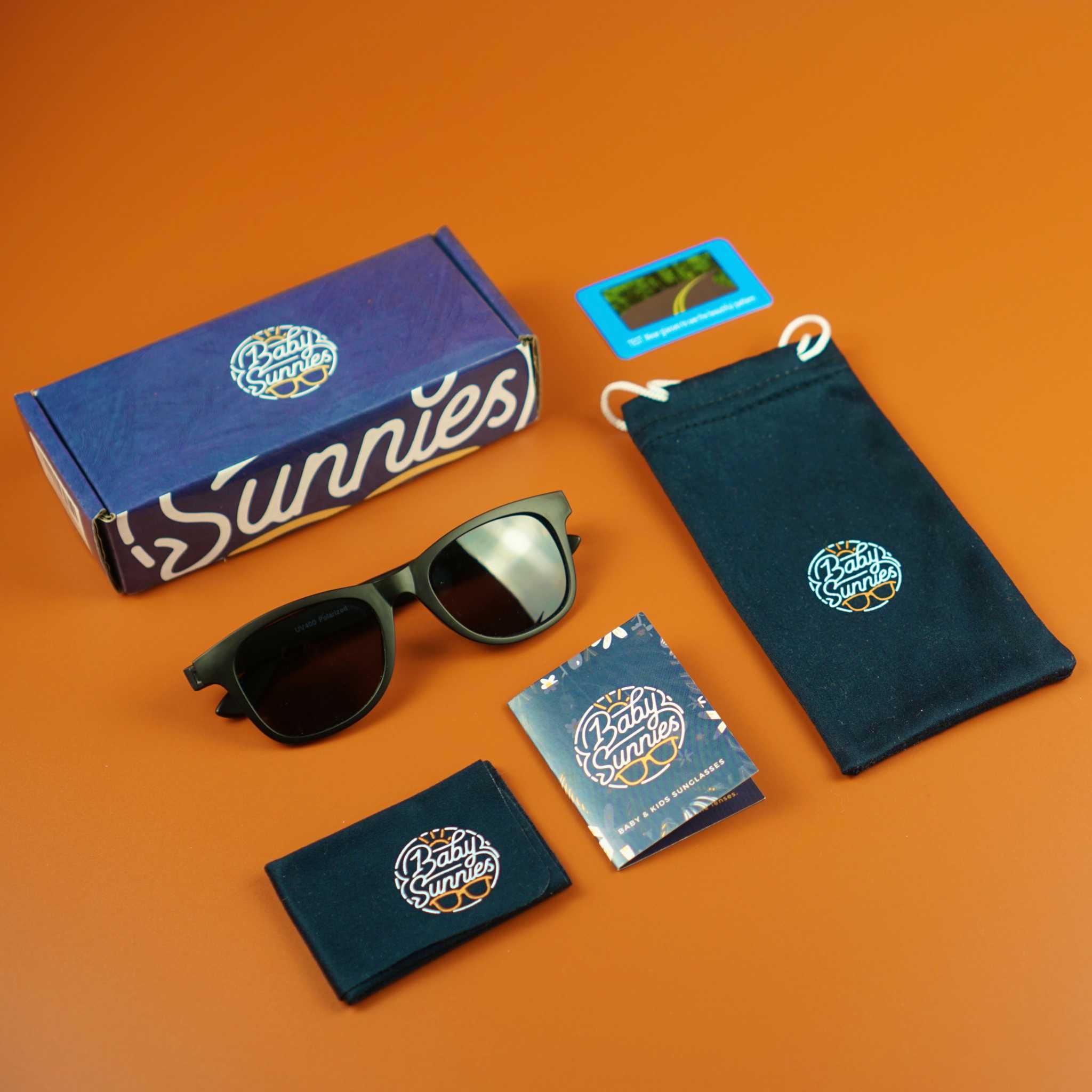 Kids Sunglasses Black Flexible Polarized for Ages 3-8 Baby Sunnies