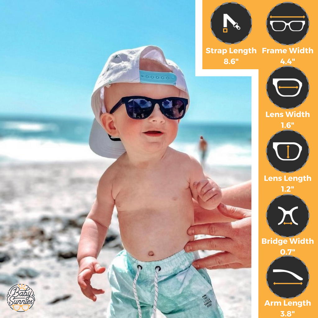 Black Flexible Polarized Baby Sunglasses with Strap 0-24 Months
