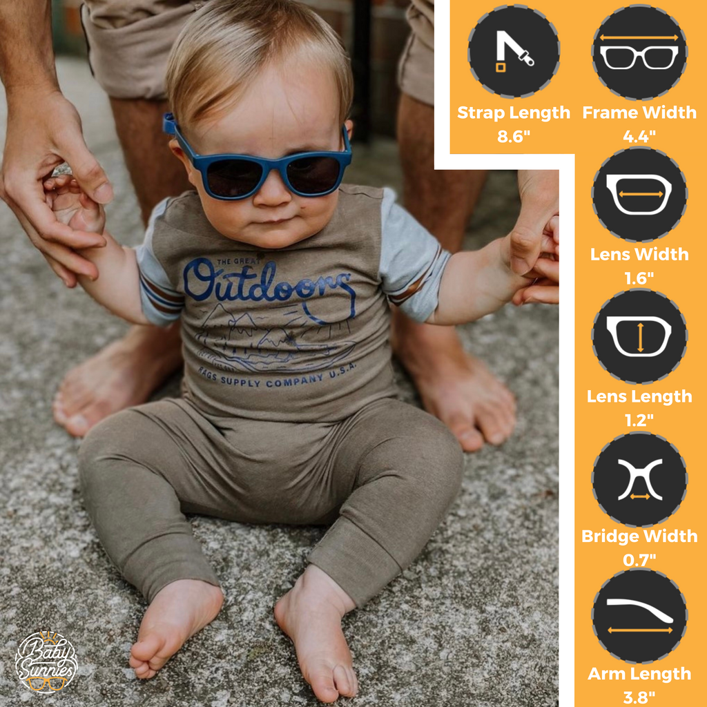 Navy Blue Flexible Polarized Baby Sunglasses with Strap 0-24 Months