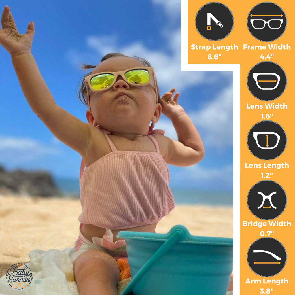 Peach Flexible Polarized Baby Sunglasses with Strap 0-24 Months